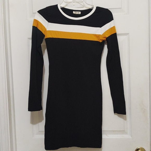Hips Long Sleeve Black Tshirt Dress Sz 